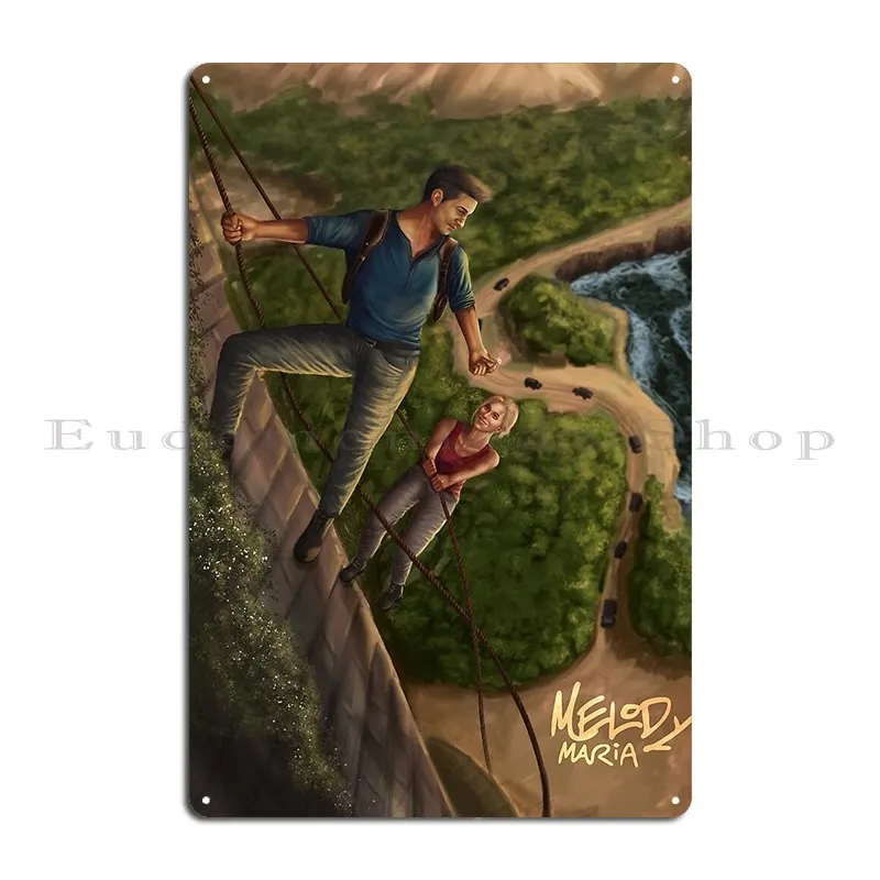 Nathan Drake And Elena Fisher Metal Sign Wall Pub Pub Wall Decor Printing Customized Tin Sign Poster