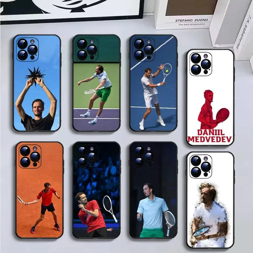 

tennis Daniil Medvedev Phone Case For iPhone16,15,14,13,12,11 Plus,Pro Max,XS,X,XR,SE,Mini,8,7,Soft Black Cover