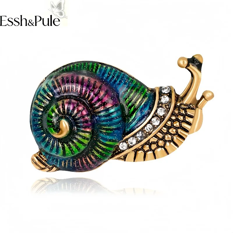 Essh&Pule Vintage Starfish Statement Brooch Sparkling Crystal Rhinestone Ornate Lapel Pin Elegant Women Coat Party Jewelry Gift