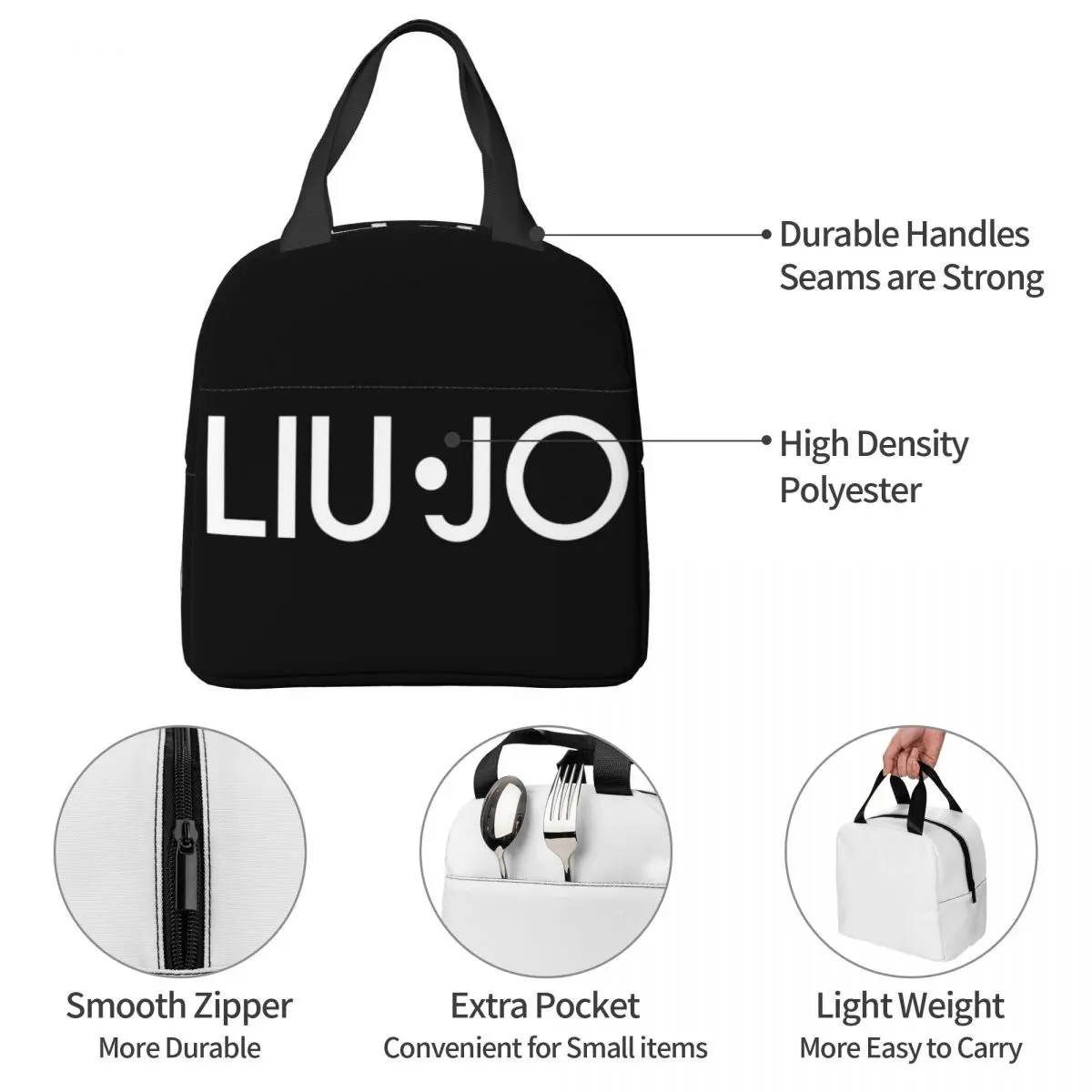 Liu Jo Insulated Lunch Bags Thermal Bag Meal Container Luxury Brand Milano High Capacity Lunch Box Tote for Men Women College