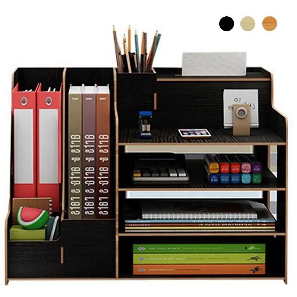 

New Space Saving Multi-layer Storage Box Wooden Tissue Box Desktop Storage Box High-capacity Desk Organizer Household Use