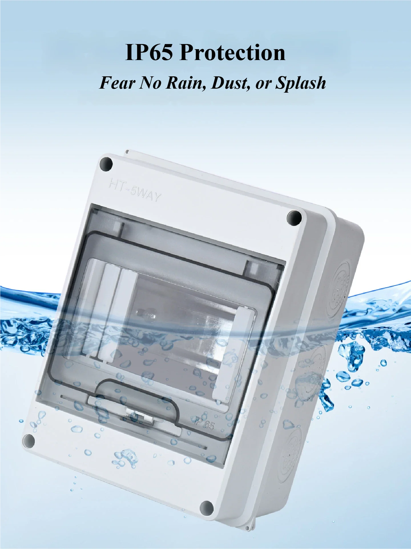 IP65 Waterproof Electrical Box ABS Plastic Enclosure 12/15/18/24 Way Junction Box for Outdoor Solar DIY Project Cable HT Series