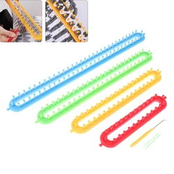 Rectangle Scarf Knitting Loom Kit Set Sewing Needle Scarves DIY Craft Tool