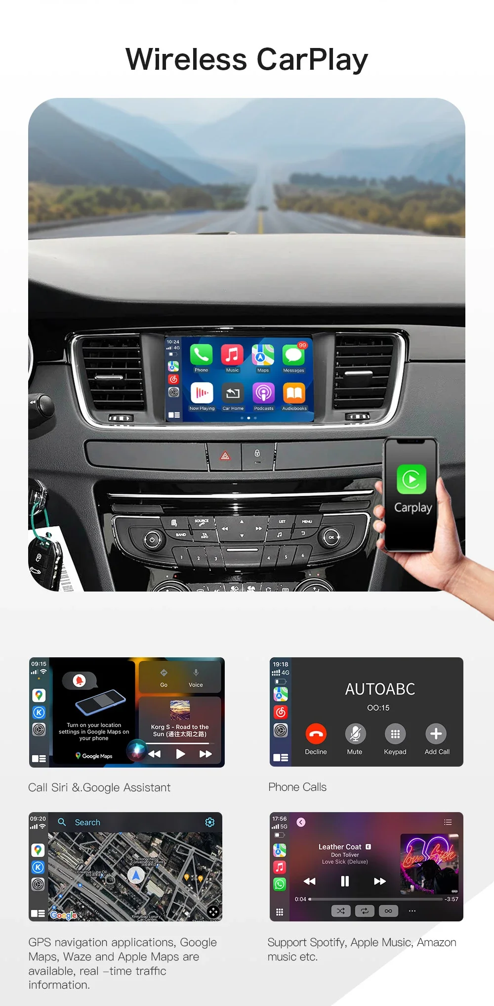 Kabelloser CarPlay-Adapter Android Auto für Peugeot & Citroen SMEG 208 308 508 3008 & C4 DS3 DS5 unterstützt Rückfahrkamera-Box – Detail 7