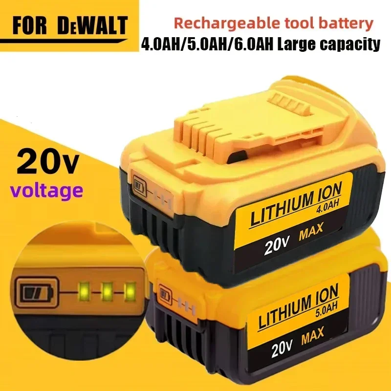 DCD800 20V battery for Dewei power tools 20V 4Ah 5Ah 6Ah rechargeable power tool lithium battery replacementDCB200 DCH172