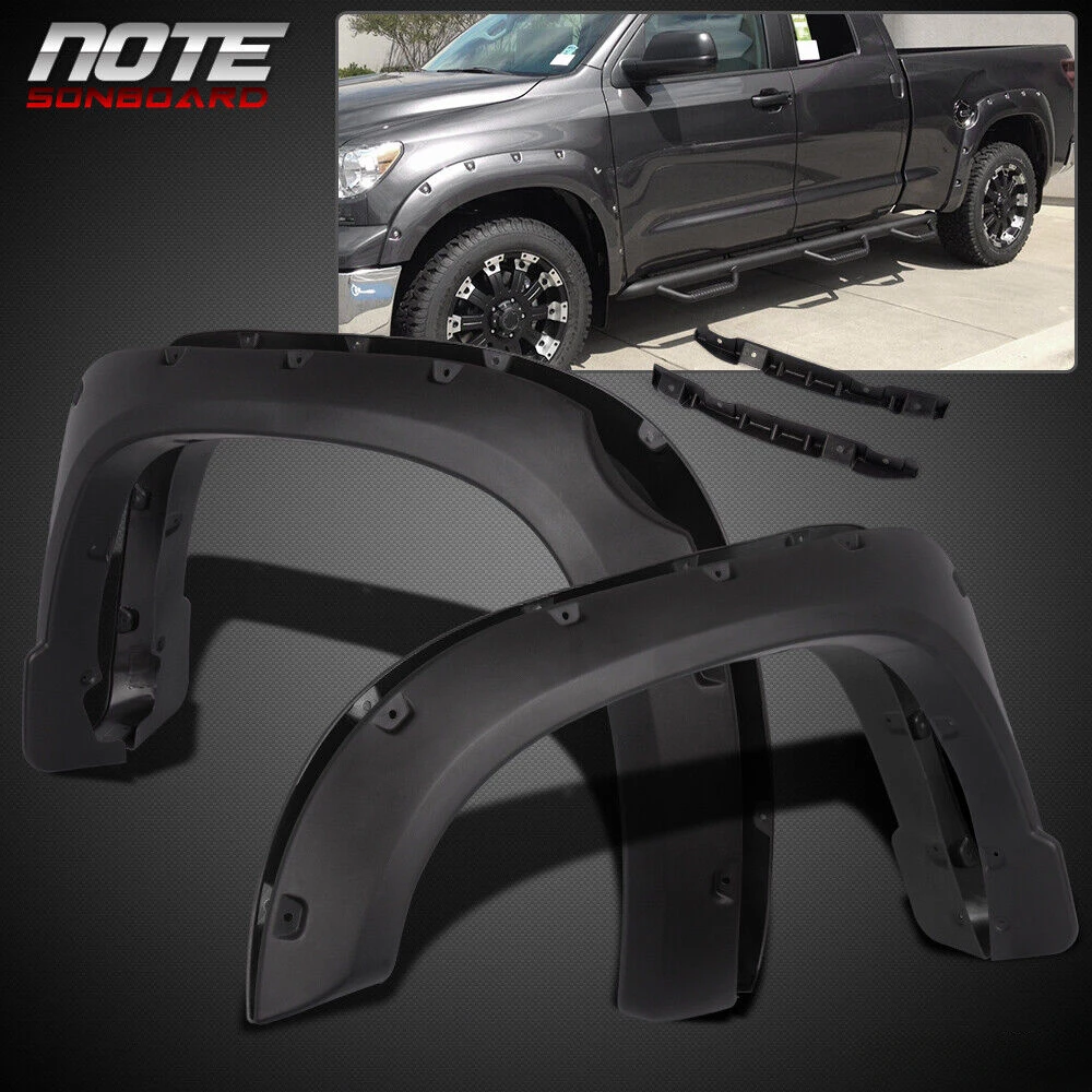 

US 4Pcs Textured Pocket Rivet Wheel Fender Flares Fit For 2014-2020 Toyota Tundra