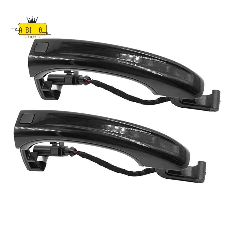 

ABIB -2Pcs Car Black Smart Sensor Exterior Door Handle W/Key Button For Q7 2007-2015 4L0837205A 4L0837207A 4L0 837 205B
