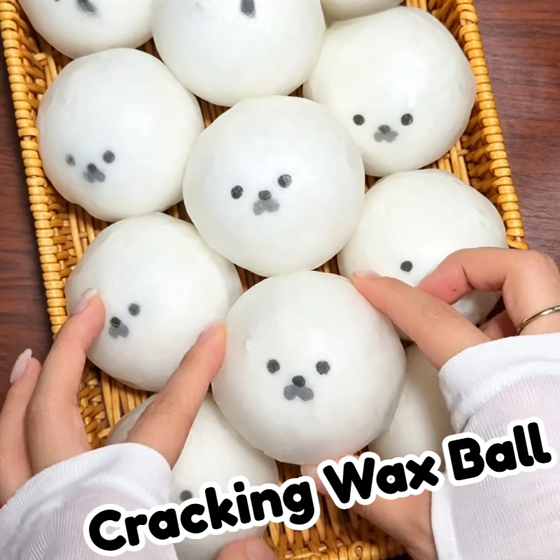 Crispy Squishy Ball Cracking Wax Crunchy Shatter Stress Ball ASMR Cute Seal Pop Sound Anti Stress Relief Fidget Toys for Adults