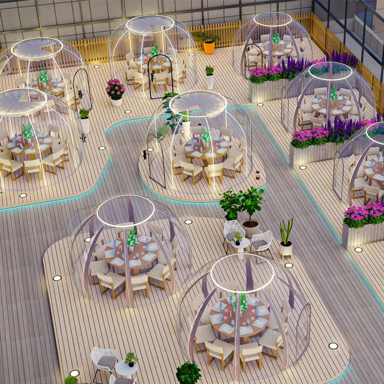 Full View Star Sky Room Round Oval Polycarbonate Bubble Dome House 360° Panoramic Prefab House for ResortGlampingHomestayOutdoor