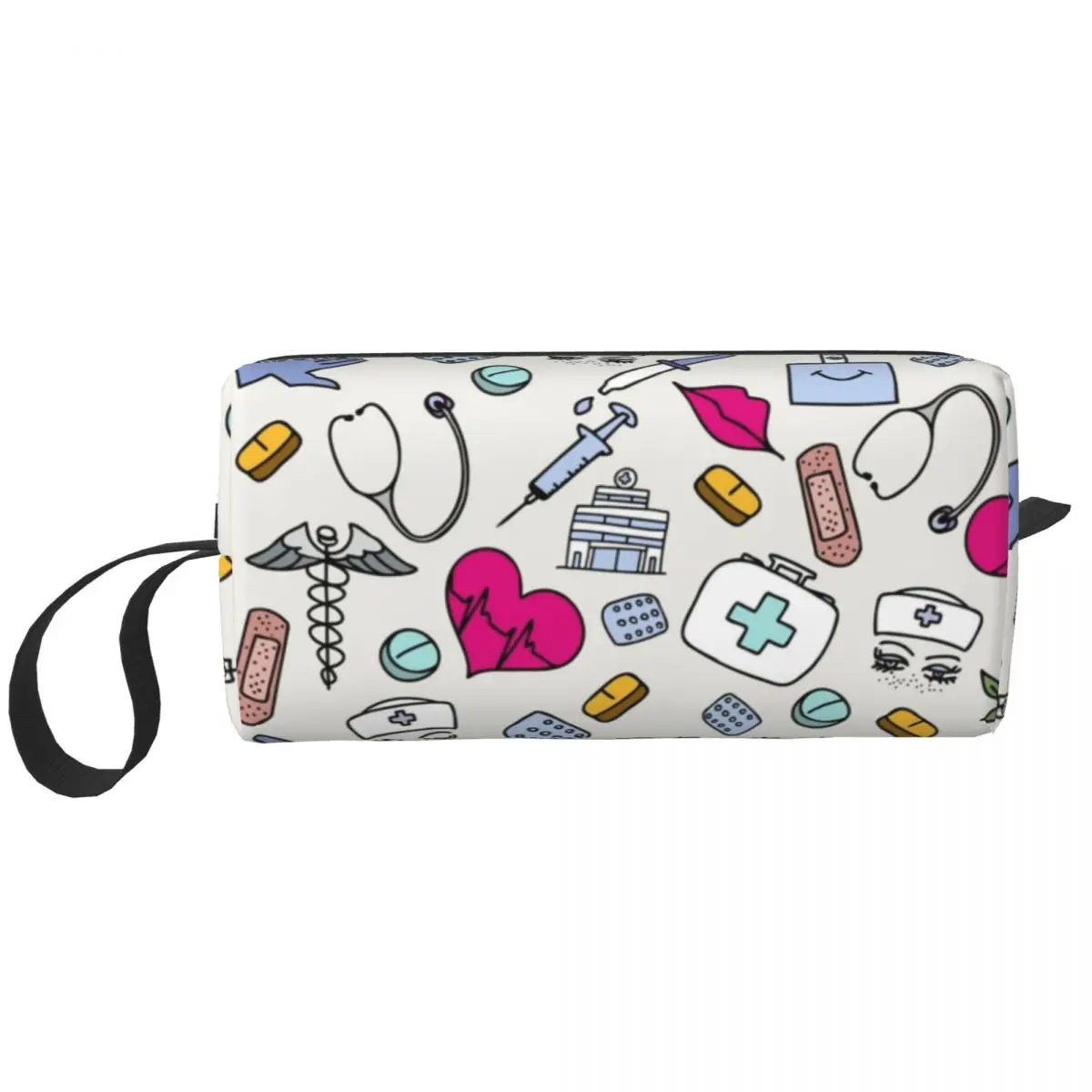 Trousse de Maquillage Personnalisée pour Infirmière, Trousse de Toilette de Voyage, Trousse de Soins de Santé Mignonne, Trousse de Dopp