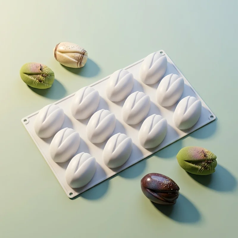 1pc pistachio-shaped silicone mold12 realistic cavities non-stick easy demold for party cakes chocolates creative dessert baking