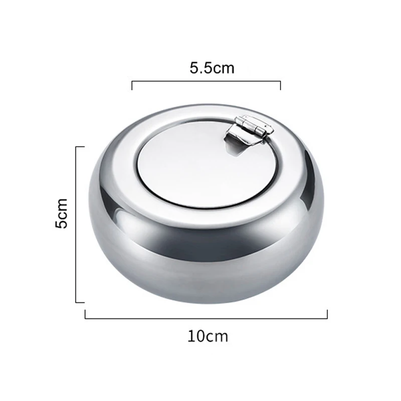 منفضة سجائر من الفولاذ المقاوم للصدأ بتصميم مقاوم للرياح، مسند سيجارة آمن، حواف ناعمة لشرفة الفناء الخارجية والاستخدام المنزلي