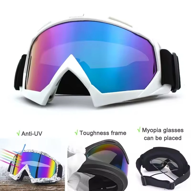 Gafas de esquí de montura grande, gafas multicolores de invierno para ciclismo, motocicleta, gafas antideslumbrantes a prueba de viento, gafas tácticas para deportes al aire libre