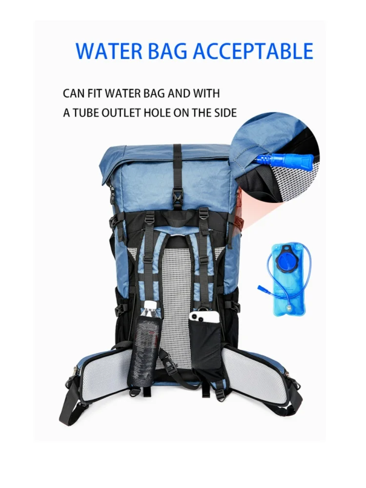 40L Outdoor Hiking Camping Backpack Large Capacity Water Resistant Laptop Daypack Multi-function Bag Climbing Travel Supplies