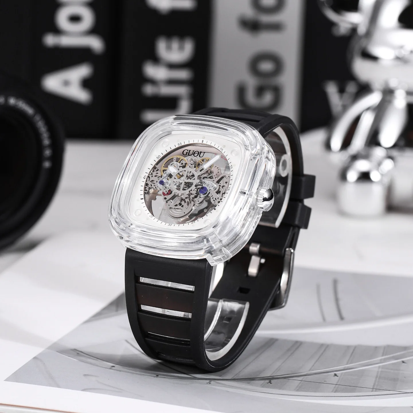 New 2026 Women'S Watch, Transparent Square Silicone Strap Ladies Quartz Watch, Fashionable Quartz Wristwatch, Women'S Gift