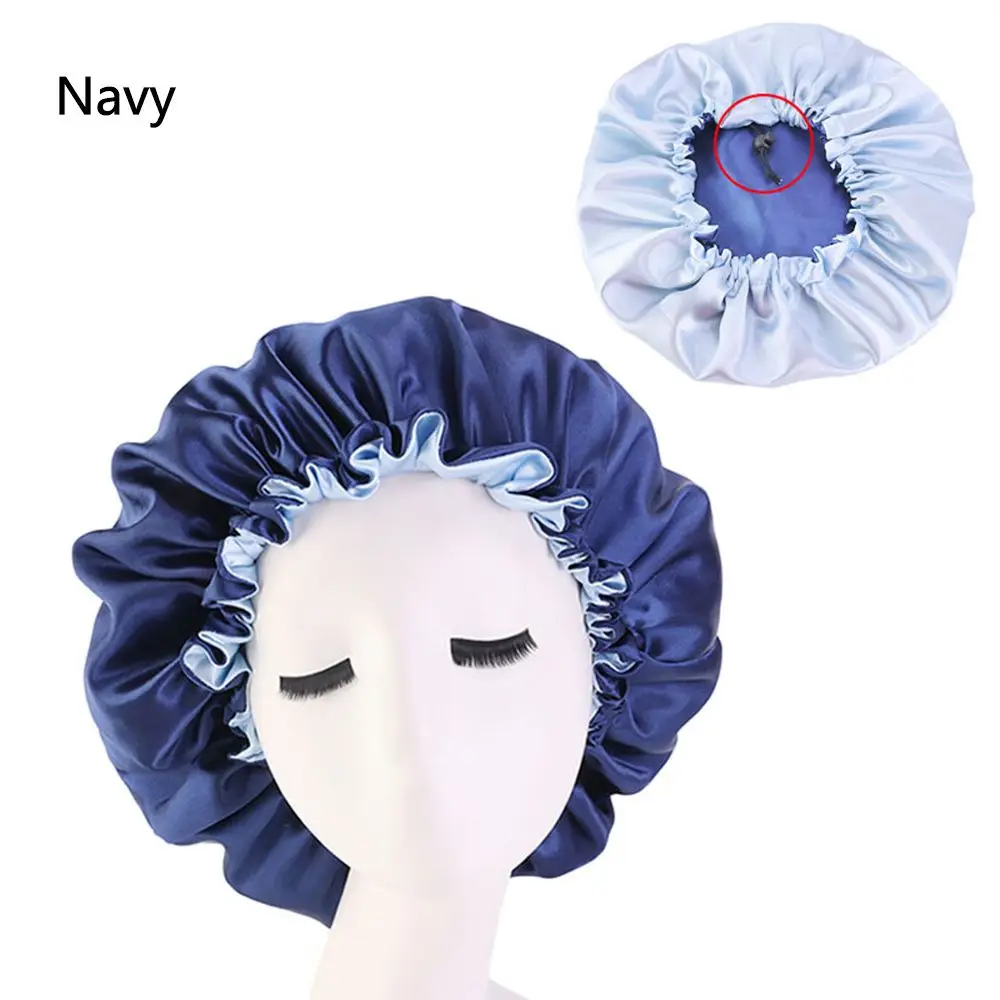 Reversible Double Layer Hair Styling Accessories Night Sleep Hat Chemo Caps Satin Bonnet Head Wrap Hats