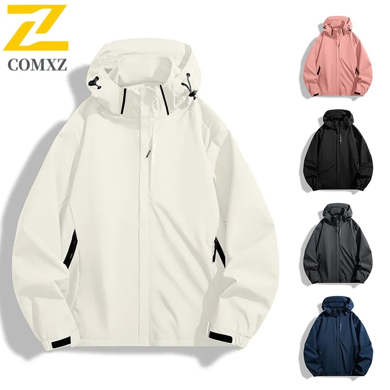 COMXZ High Quality Single Layer Windbreaker Unisex Couple Spring Autumn Thin Outdoor Hiking Jacket Coat lightweight windbreaker