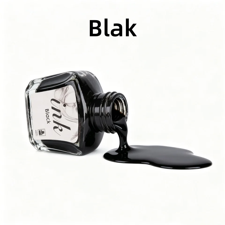 50 ml schwarze/rote/blaue/türkisfarbene Stifttinte, fortschrittlicher, nicht kohlenstoffhaltiger, nicht verstopfender Stift für Erwachsene, Büro, Studenten, Kalligrafie-Übungen, Glas – Detail 7