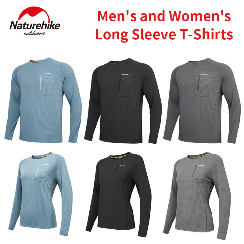 Naturehike Quick Dry Breathable T-Shirt Long Sleeve UPF50+ GYM Running Sport Fitness Clothes Breathable Unisex Training Tops