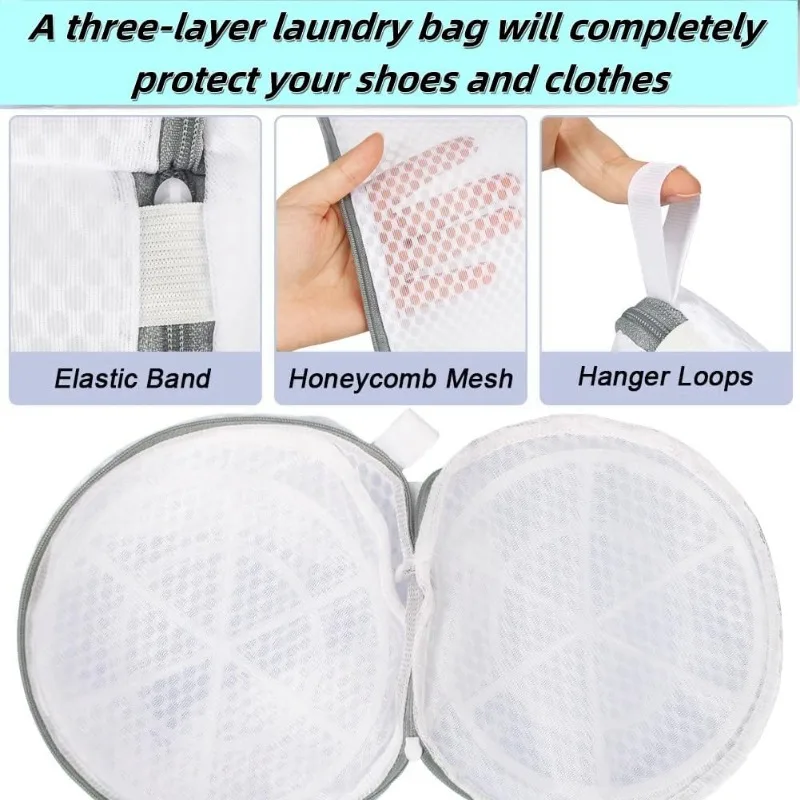 أكياس الغسيل الشبكية الرائعة - أكياس غسيل الأحذية والملابس متعددة الاستخدامات - تمنع التشابك - حل موفر للوقت