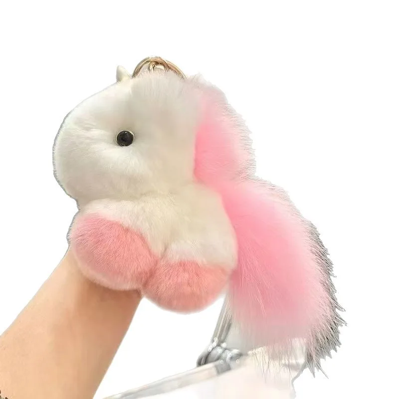 Lindo bolso de pelo de visón de imitación de unicornio dopamina colgante muñeca de piel regalo colgante Joker regalo de cumpleaños para niño y niña.