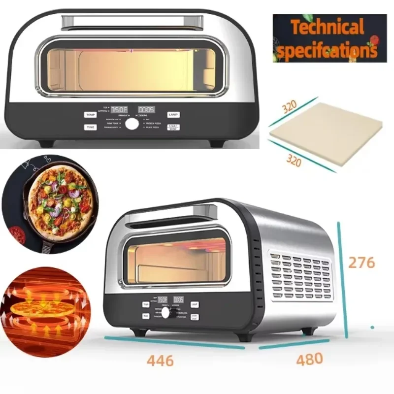 Hot Sale All-in-One Indoor Pizza Oven Toaster Air Fryer Temperature Adjustable 12-Inch Pizza Maker Countertop Oven