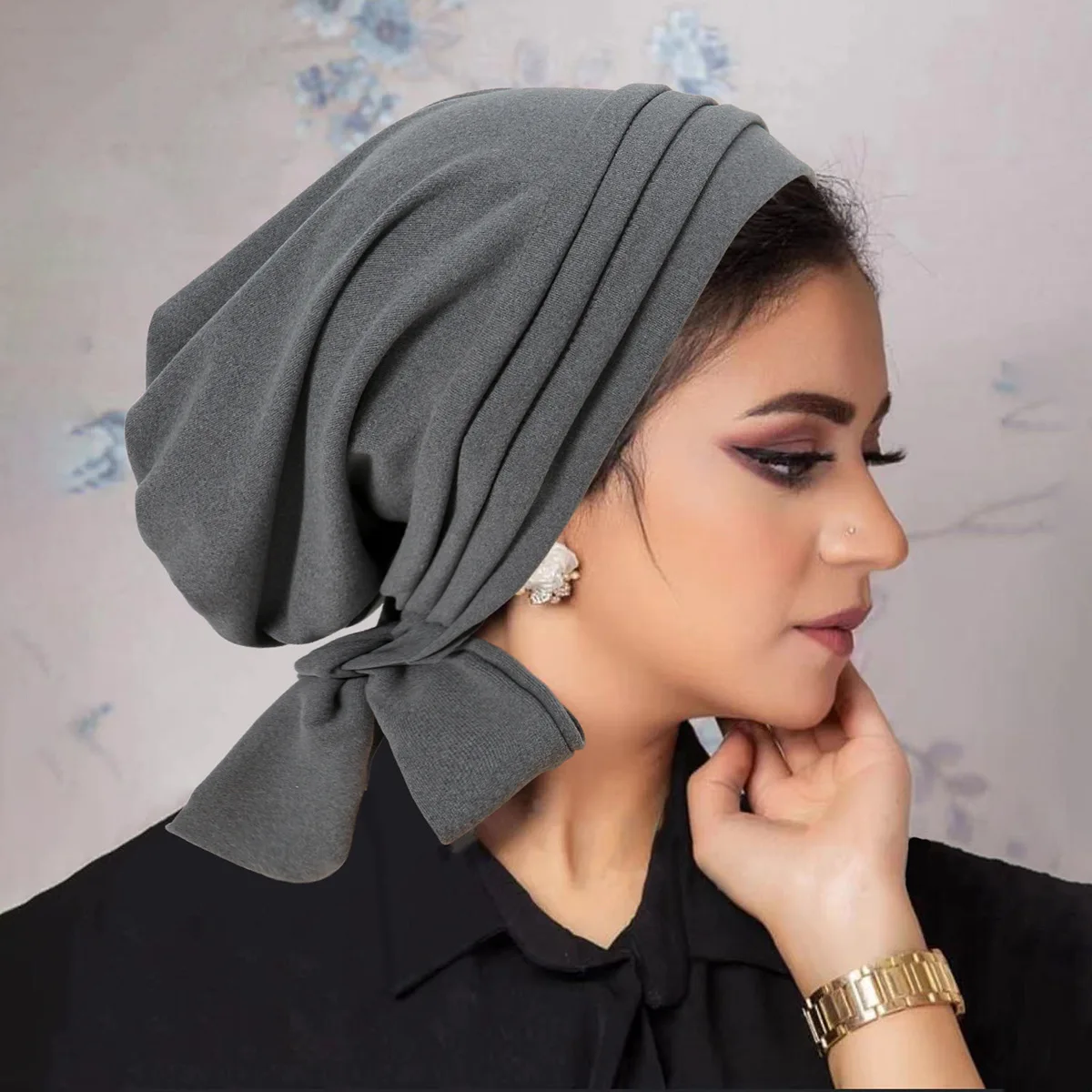 Women Velvet Ruffles Chemo Cap Muslim Hijab Turban Headscarf Turban Bonnet Beanie Hair Loss Hat Bandanas Headband Turbante Mujer