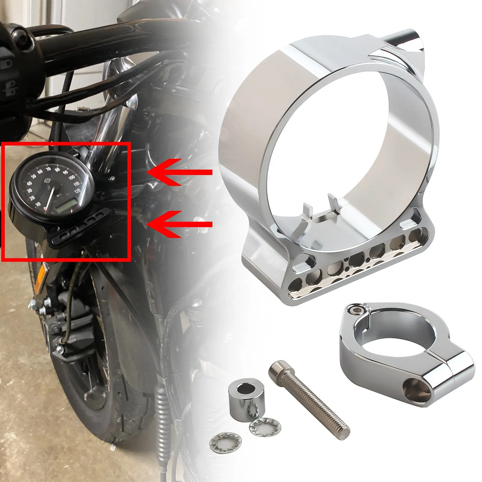Speedometer Relocation Mount Bracket For Harley-Davidson Models