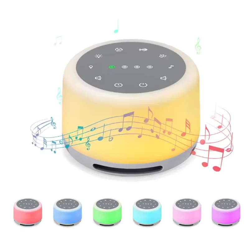 جهاز ABGI-Sleep Sound Machine المحمول بالضوضاء البيضاء يتميز بإضاءة ليلية RGB للطفل