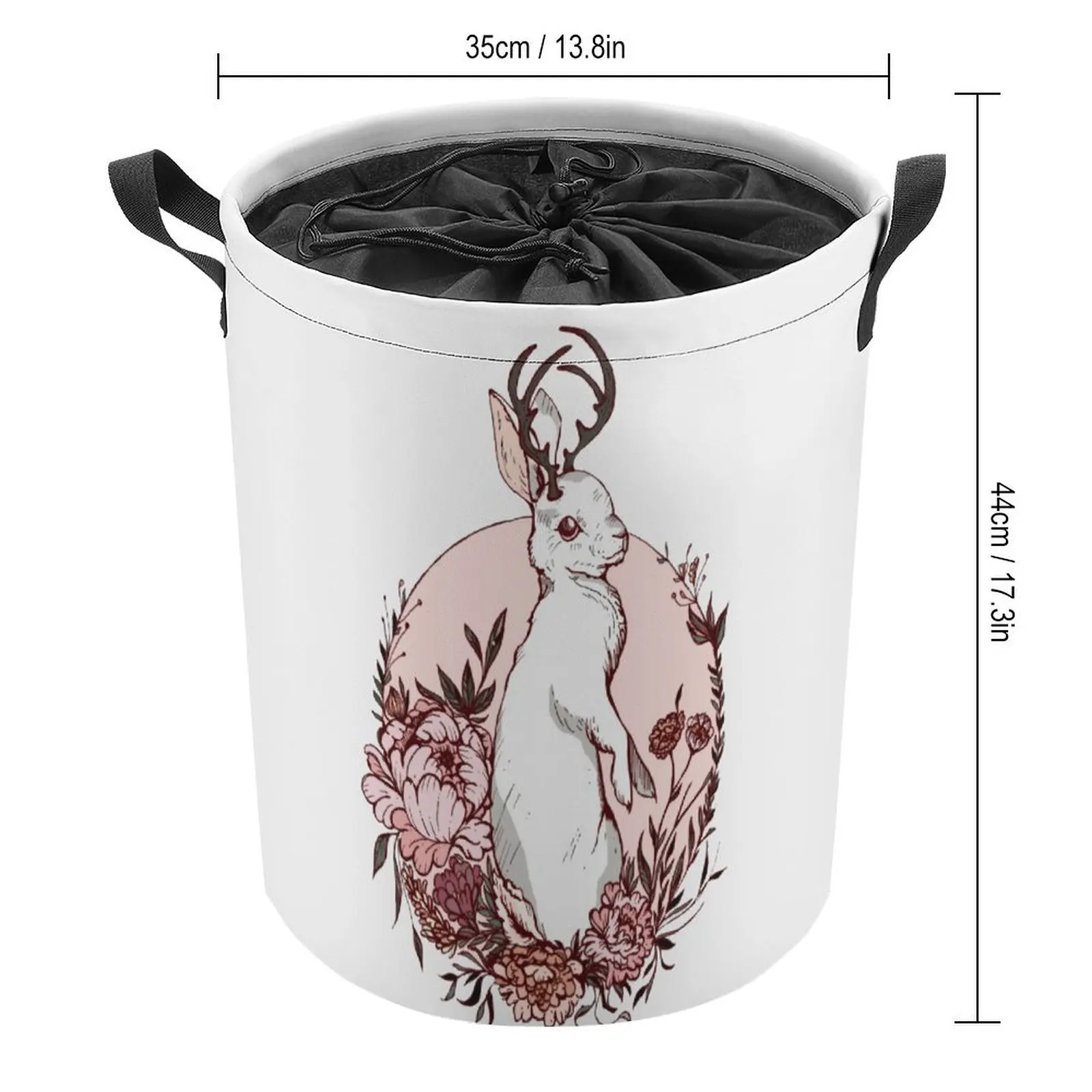 Jackalope Women's Vintage Wash Unisex Tie Up Your Dirty Pocket Classic Laundry Basket And Great to The Touch Portable Storage of