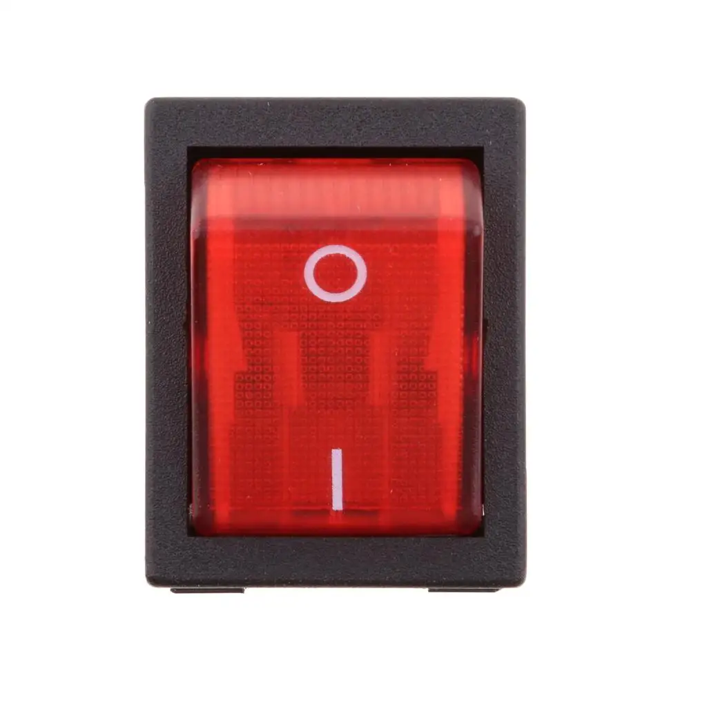 Red LED Rocker Switch DPST 4 Pin Plastic Universal Dashboard on Off Button for Car Boat RV Marine Motorhome