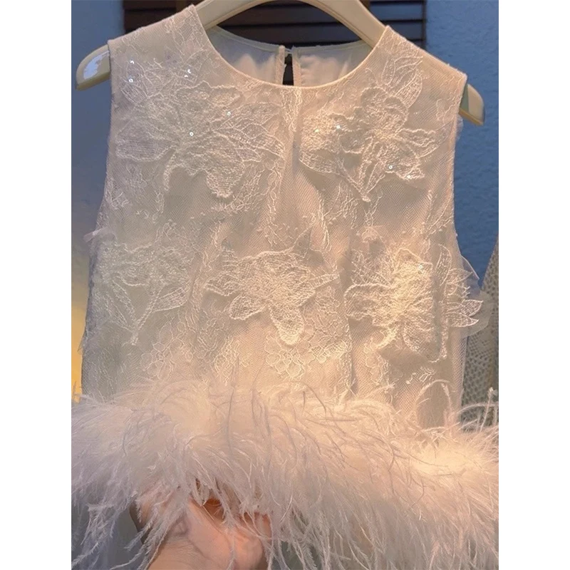 

Новый летний топ Sle Heavy Embellied Svel Top, женский дизайнерский жилет Sensation irt Sweet Sle, облегающий круглый жилет Ne