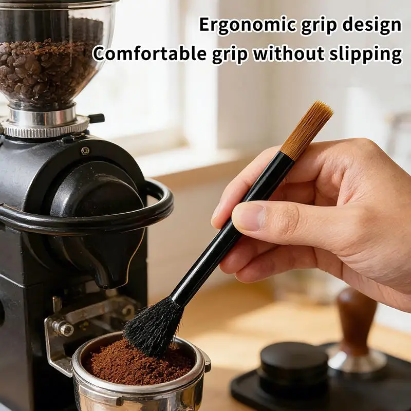 Double Head Coffee Cleaning Brush Soft Flexible Bristles Multi-Function Coffee Equipment Cleaner for Coffee Enthusiasts Gift