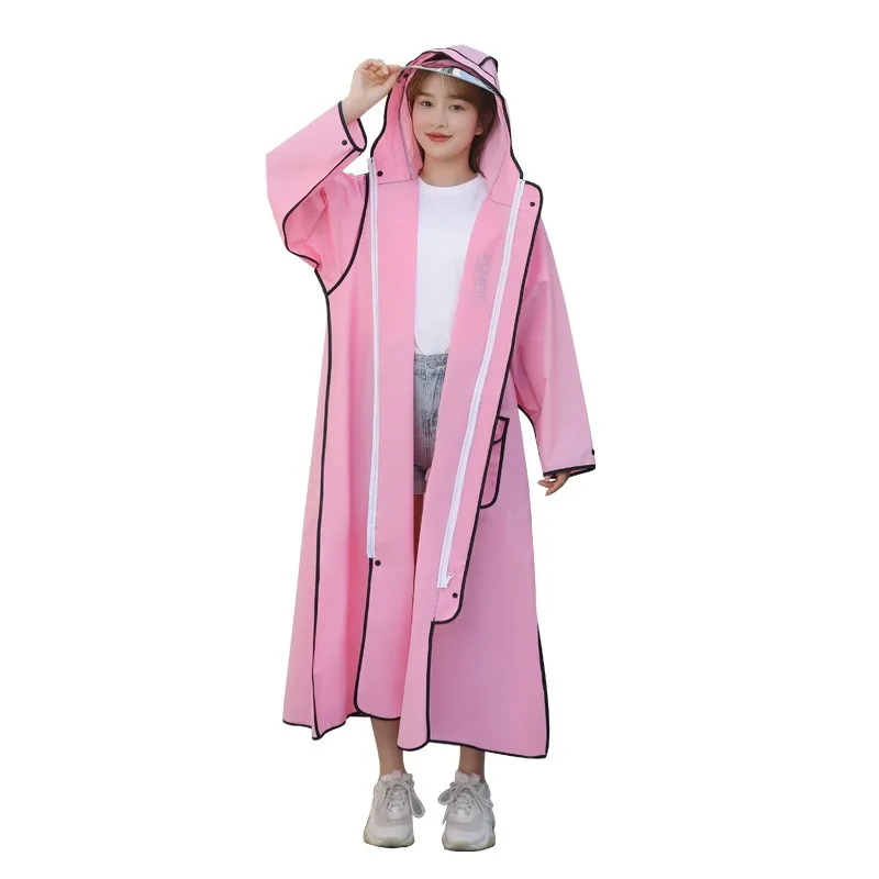 Korean Raincoat Men's Long Type Bicycle Battery Car Reflective Bear Outdoor Travel Raincoat