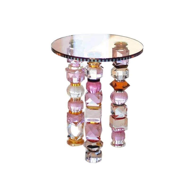 Nordic minimalist sofa edge, classical art crystal corner, creative design living room high-end art round edge
