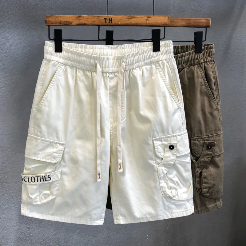 

Новые мужские брюки-карго, шорты, летние тактические спортивные спортивные штаны, модная мужская одежда, белые спортивные шорты цвета хаки, 2025 г.
