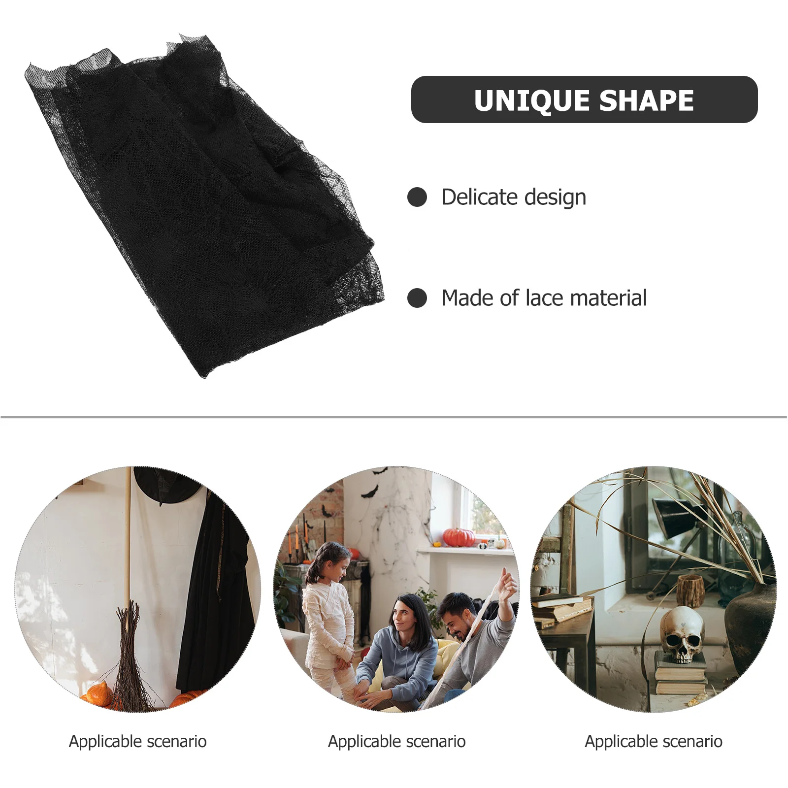 

Halloween Tablecloth Topper Tablecloths Dinner Runner Web Lace Decorations for Spider