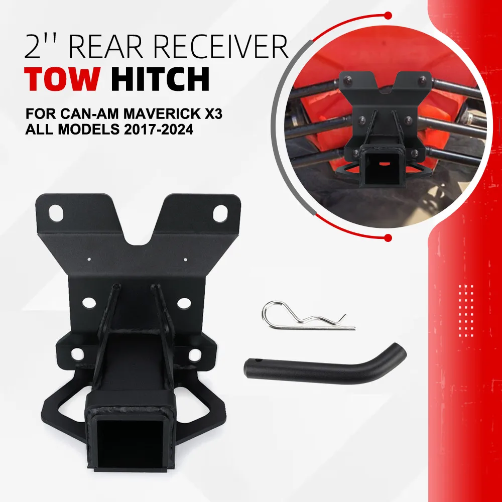 

For Can-Am Maverick X3 all models 2017 2018 2019 2020 2021 2022 2023 2024 2" Receiver UTV Rear Trailer Towing Hitch Accessories