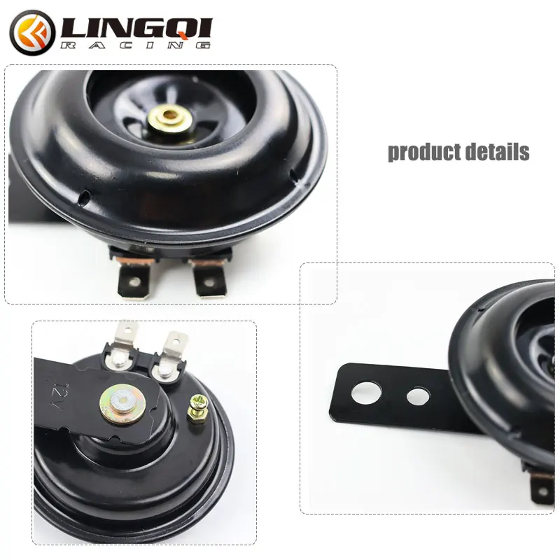 LINGQI Pit Dirt Bike Motorcycle Loud Horn Speakers Waterproof 12V for Electrical Moto Round Warning Voice Signal Accessories
