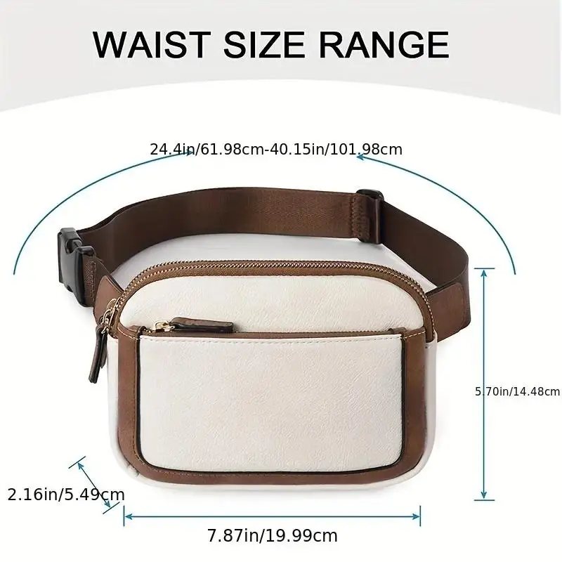 Women\'s Bag  Leather Waist Pack Crossbody Chest Bags Travel WaterProof Belt Bag Sport Purse Pocket Unisex