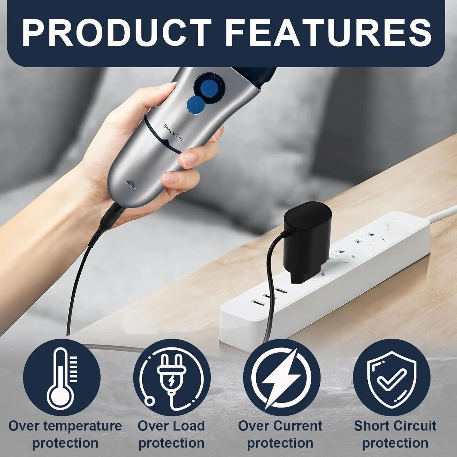 LISI 12V Charger Fit for Braun Series 3 5 7 9 1 3040s 310s 340S 5018s 5190cc 5040s 740S 7865 9290cc 9095cc Electric Shaver