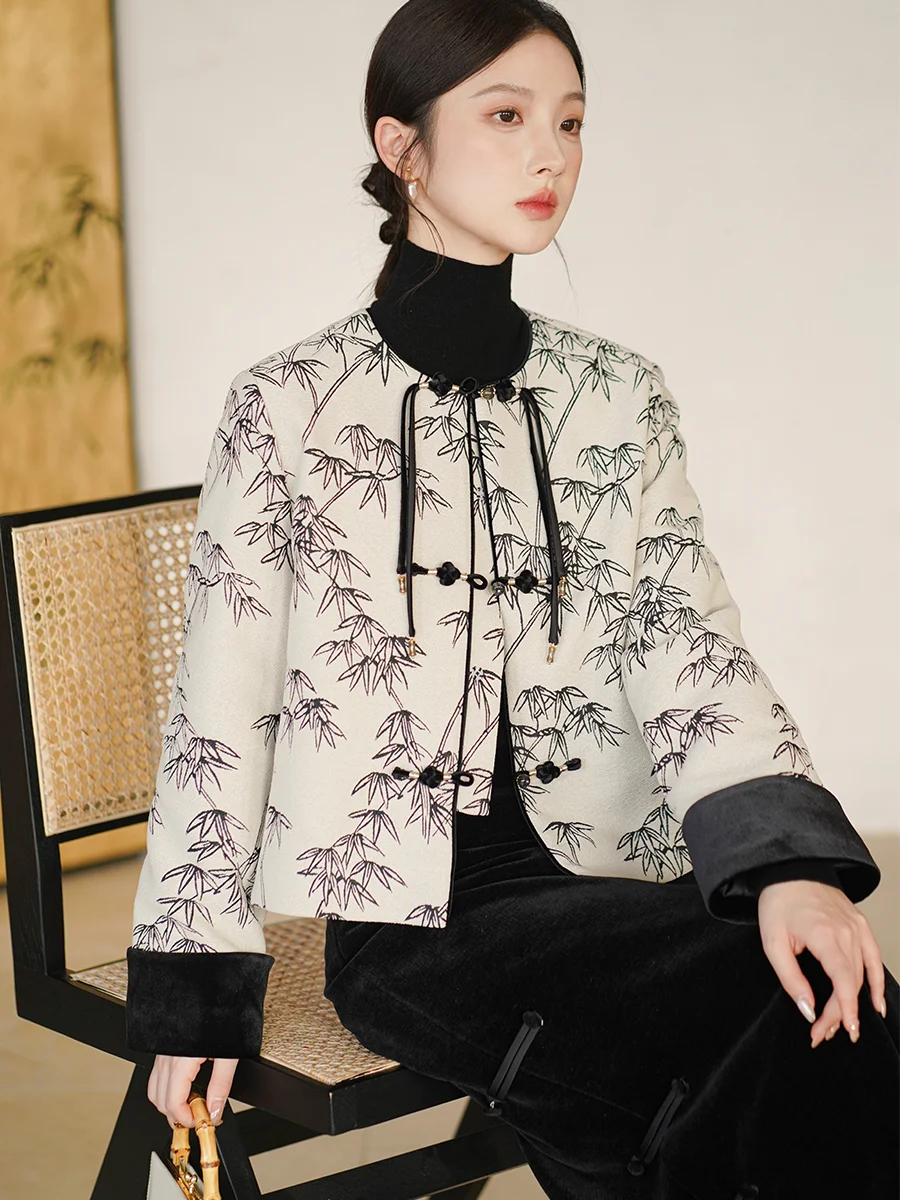 

Женская куртка ChuCheni в китайском стиле с круглым вырезом, бахромой и вышивкой, весенняя новинка, свободный крой, длинный рукав, короткое пальто