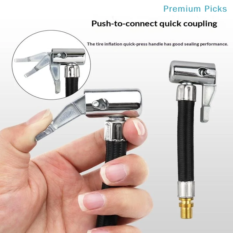 portableCar Tire Air Pump Hose Adapter Sturdy Twist Extension Tube Compatible with Most Air Compressors