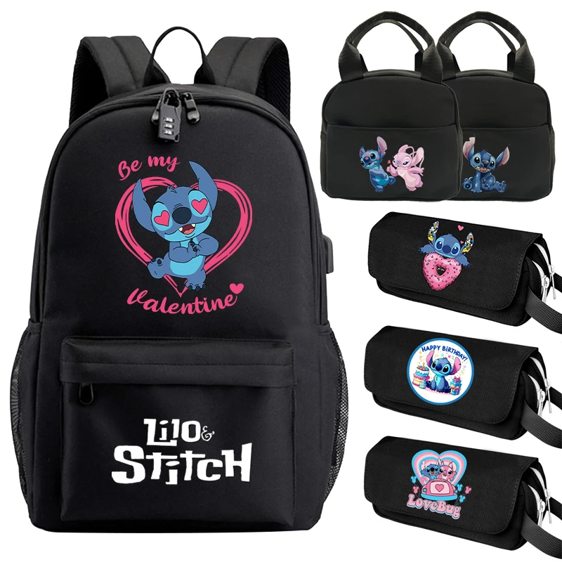 Lilo Stitch for Teena Boy Girl Back To School Anime Backpack Student Bag Men Women Usb Laptop Bag Lightweight knapsack Mochilas