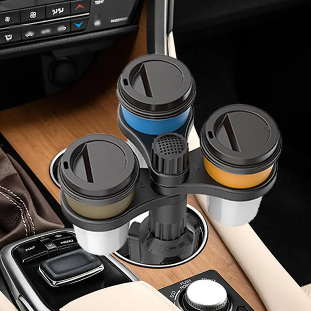 

Car Cup Holder Expander Foldable 3 Slots Universal SUV Truck Auto Multifunction Beverage Drink Water Bottle Organizer Storage Ra