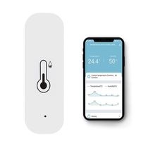 Intelligent WiFi Temperature Humidity Sensor APP Control Battery Powered Humidity Temperature Monitor Multifunctional