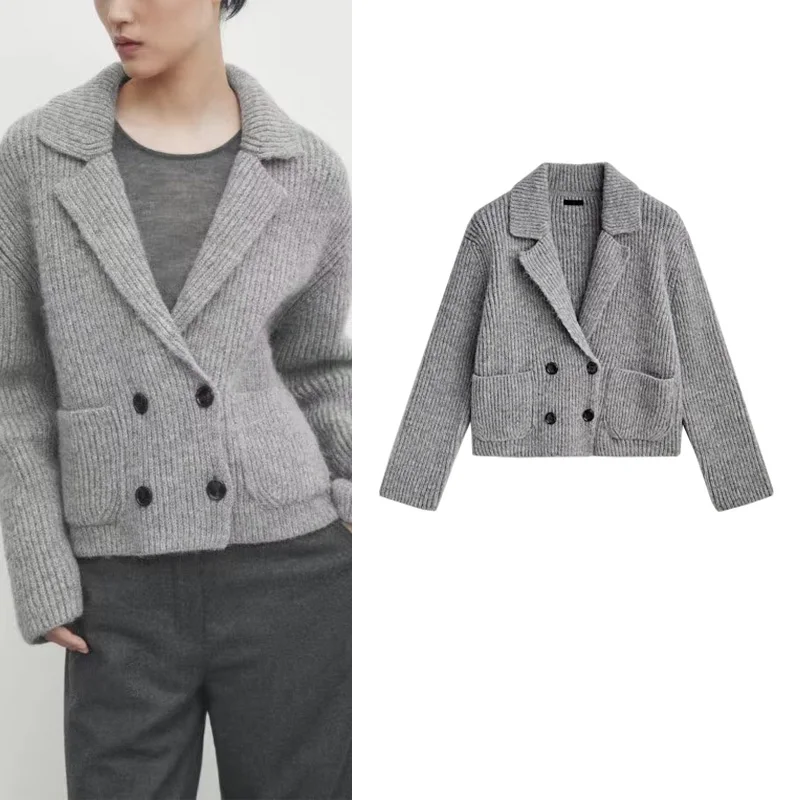 Casual Knitted Short Sweater Coat Old Money Style Commute Fashion MD Women's New Arrival Polyester Fiber 100% Autumn Season