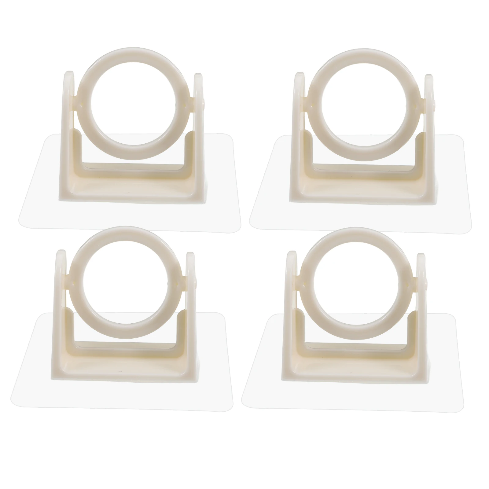 

4pcs Rotating Hooks Swivel Curtain Pole Holder Closet Rod Angled Wall Adhesive Bathroom White Bracket No Drill Adjustable
