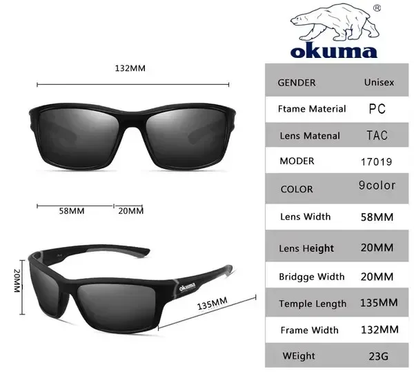 Okuma 2025 Neue Angelbrillen UV400 Herren- und Damen-Sportbrillen für Outdoor, Radfahren, Jagd und Autofahren – Detail 16