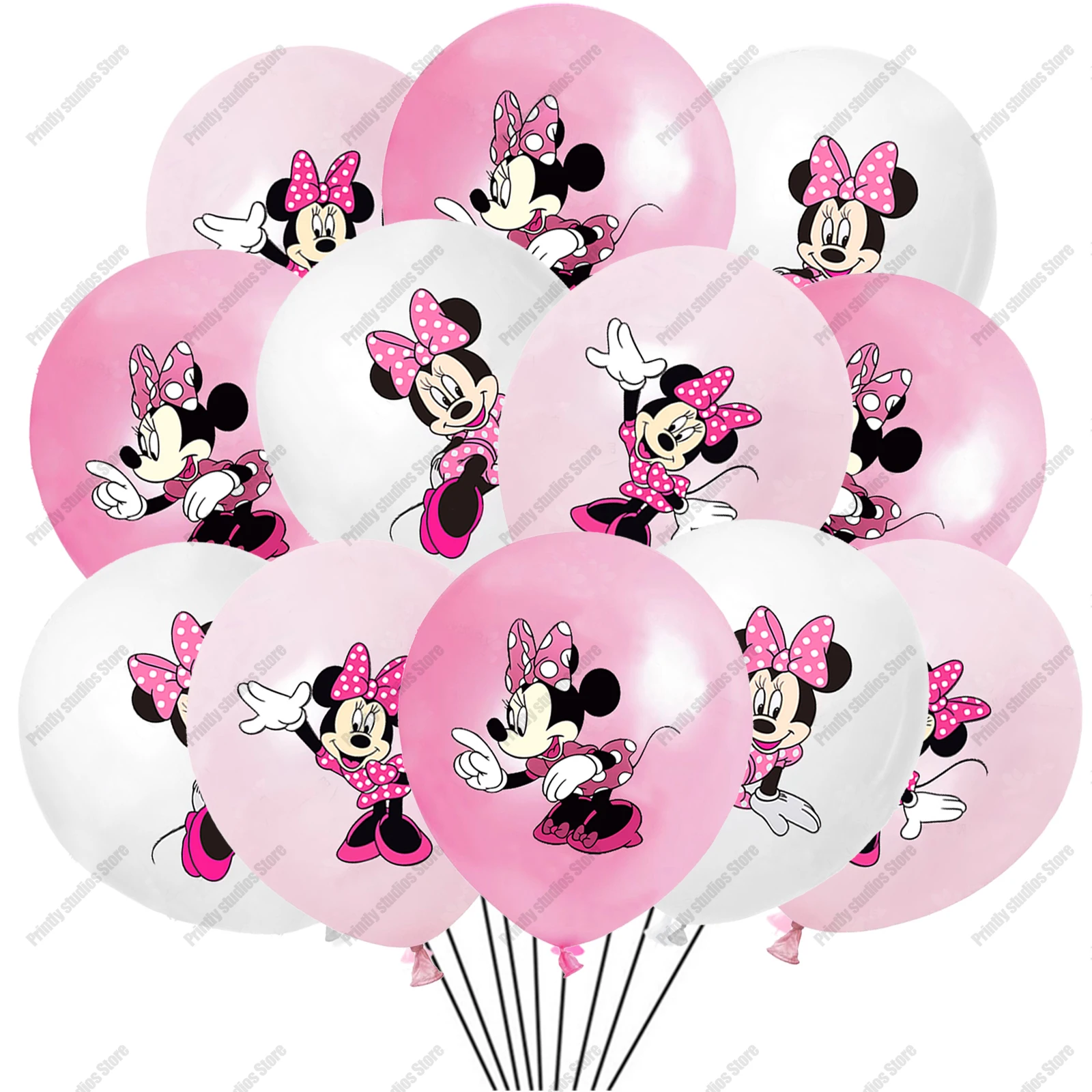 10/20pcs Disney Minnie Mouse Latex Balloons Pink Baby Shower Party Supplies Birthday Party Decorations for Girls Wedding Decor